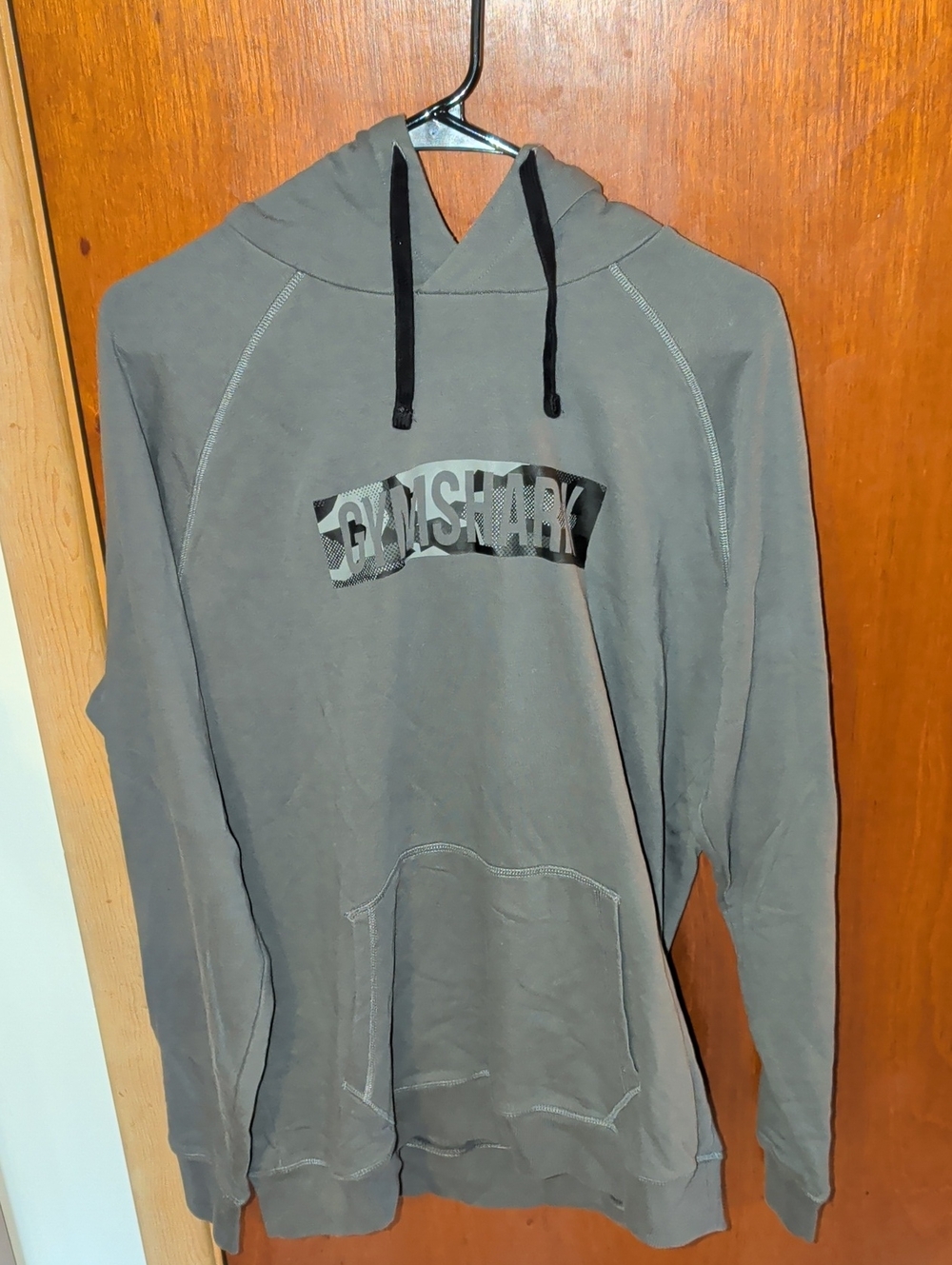 Gymshark Gray Crewneck Hoodie with Black Drawstrings